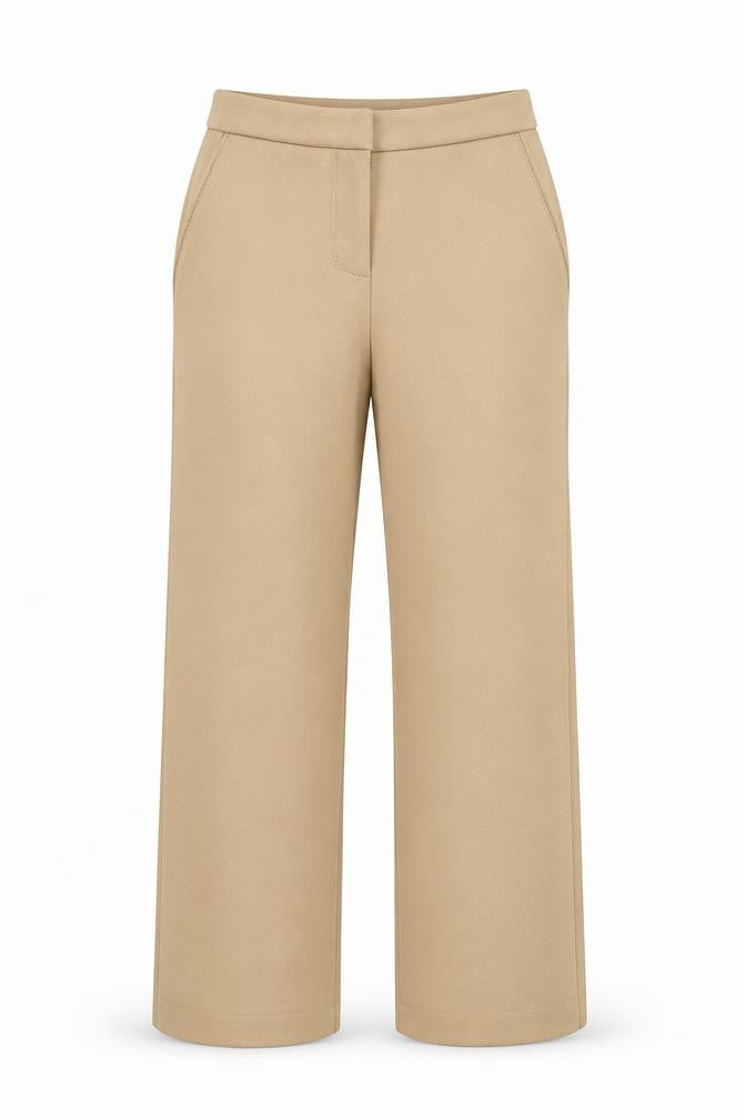 Womens UK Size 8 Hobbs Regular Fit Business Casual Formal Workwear Beige Trouser