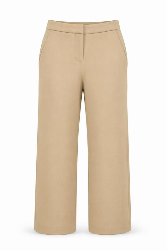 Womens UK Size 8 Hobbs Regular Fit Business Casual Formal Workwear Beige Trouser