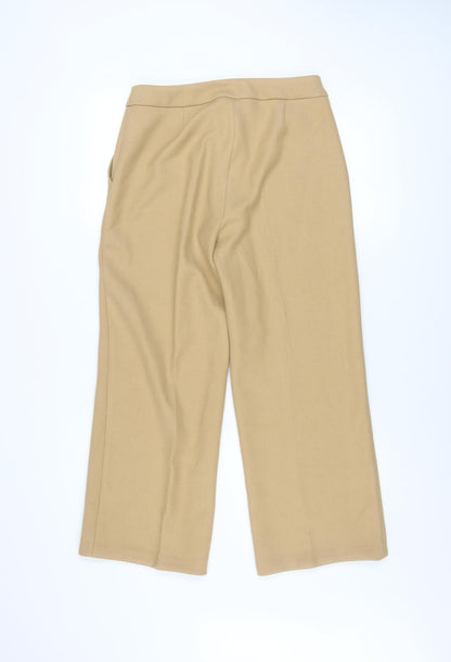 Womens UK Size 8 Hobbs Regular Fit Business Casual Formal Workwear Beige Trouser