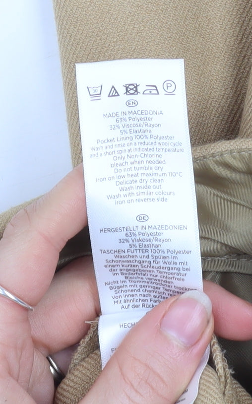 Womens UK Size 8 Hobbs Regular Fit Business Casual Formal Workwear Beige Trouser