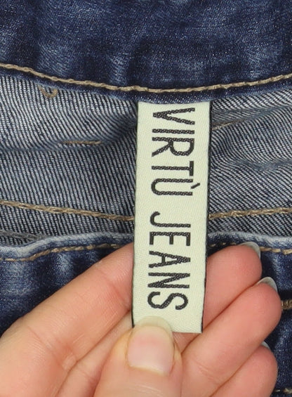 Mens UK Size L Virtu Jeans Regular Fit Straight Blue Jeans