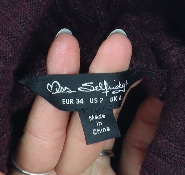 Womens UK Size 6 Miss Selfridge Brown Pullover Jumper