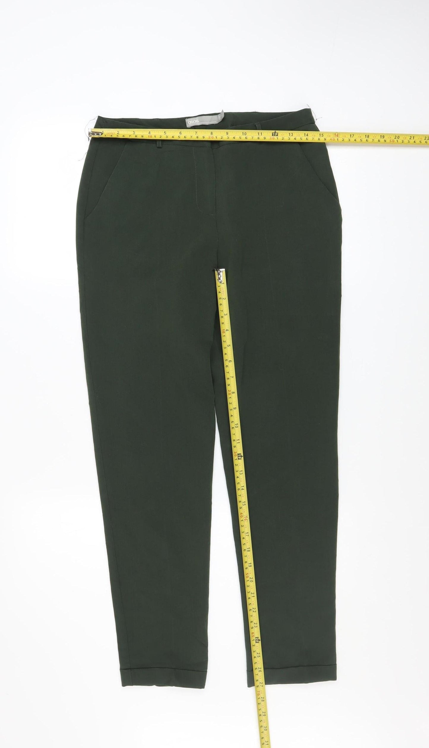 Womens UK Size 8 ASOS Slim Fit Business Casual Workwear Green Trousers