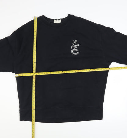 Mens UK Size L Café Kitsuné Black Pullover Sweatshirt