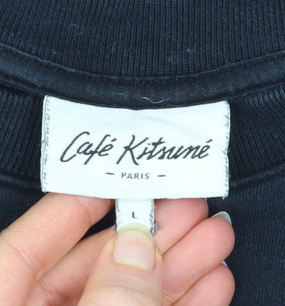 Mens UK Size L Café Kitsuné Black Pullover Sweatshirt
