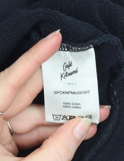 Mens UK Size L Café Kitsuné Black Pullover Sweatshirt