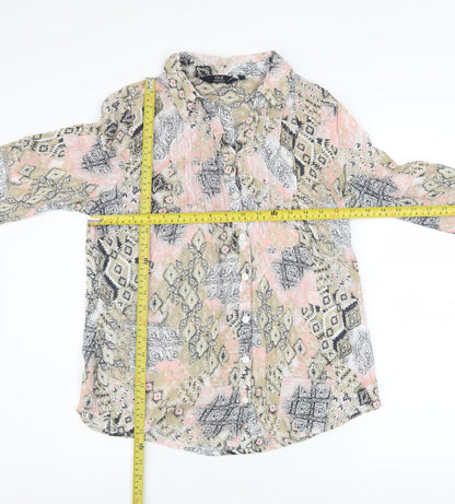 Womens UK Size 12 ISLE ESSENTIALS Multicoloured Basic Button-Up