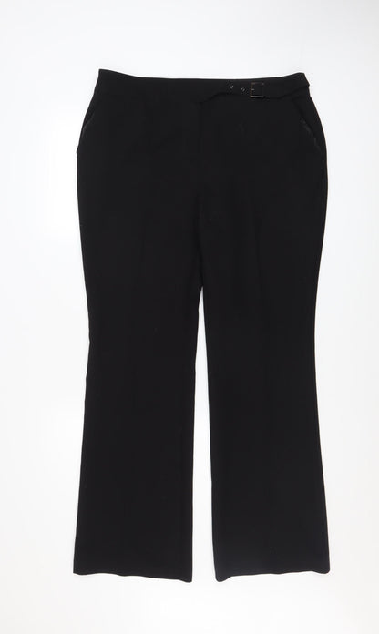 Womens UK Size 14 NEXT Regular Fit Dress Pants Black Trousers