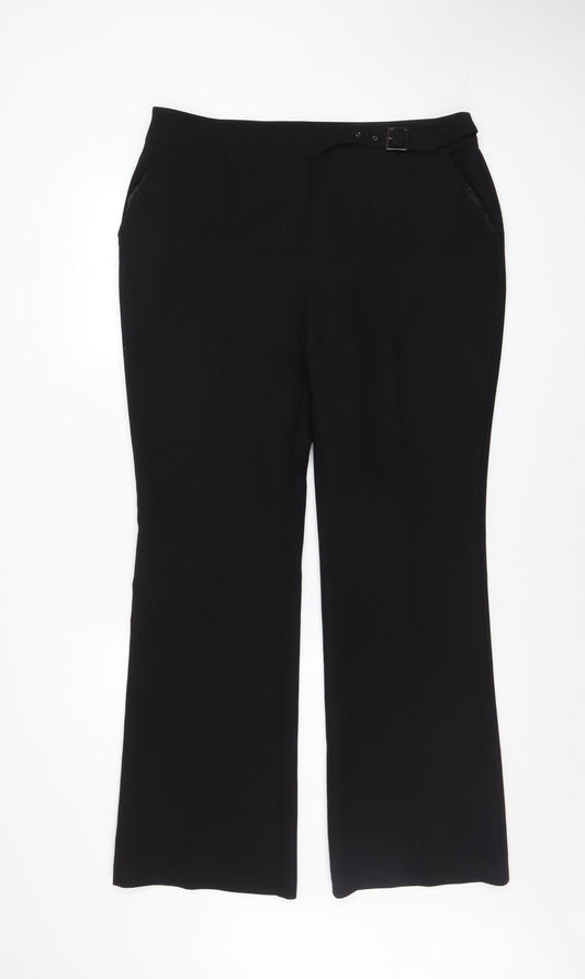 Womens UK Size 14 NEXT Regular Fit Dress Pants Black Trousers