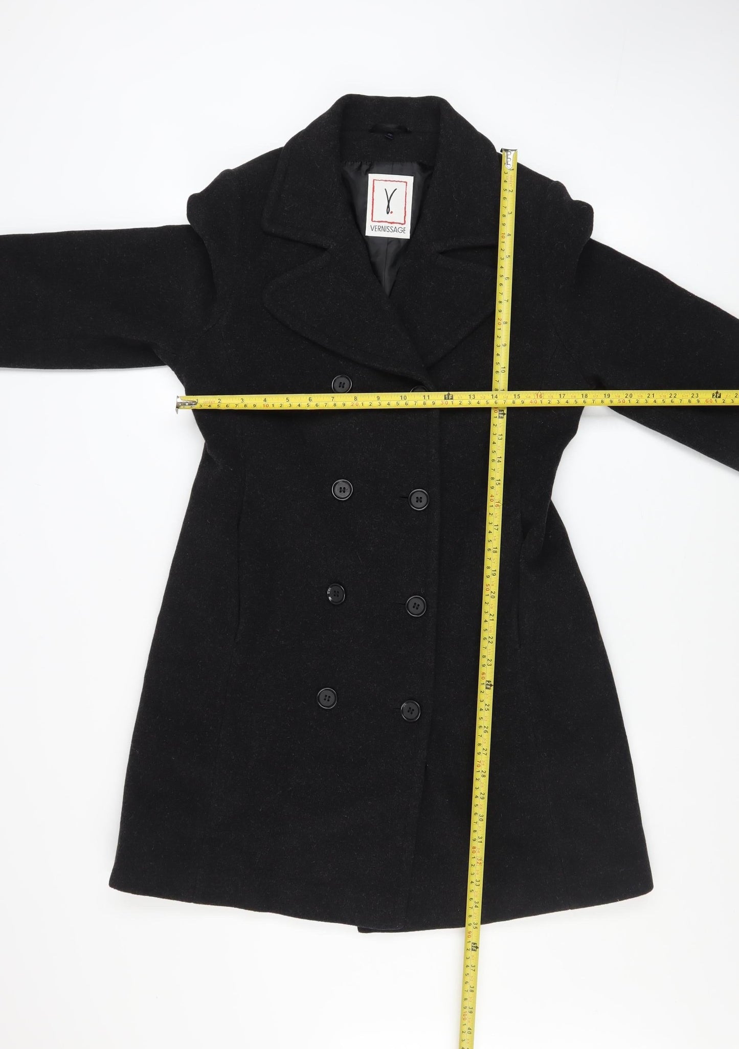 Womens UK Size 8 Vernissage Black Pea Coat