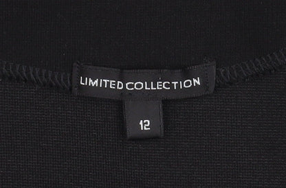 Marks and Spencer Women Black Size 12 Shift Knee Length Dress