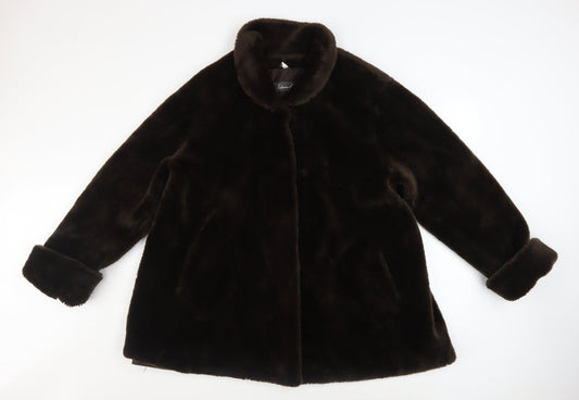 Womens UK Size 14 Fabrizio A. Brown Overcoat