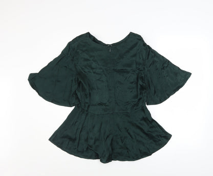 Womens UK Size 12 Monsoon Green Tunic Blouse