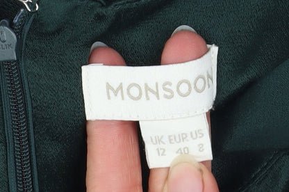 Womens UK Size 12 Monsoon Green Tunic Blouse