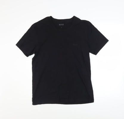 Hugo Boss Men's Black Cotton Crew Neck Regular Fit T-Shirt M