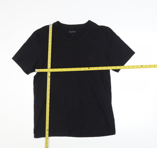 Hugo Boss Men's Black Cotton Crew Neck Regular Fit T-Shirt M