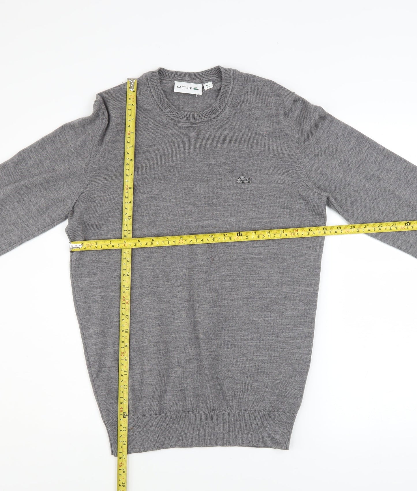 Mens UK Size S Lacoste Grey Pullover Jumper