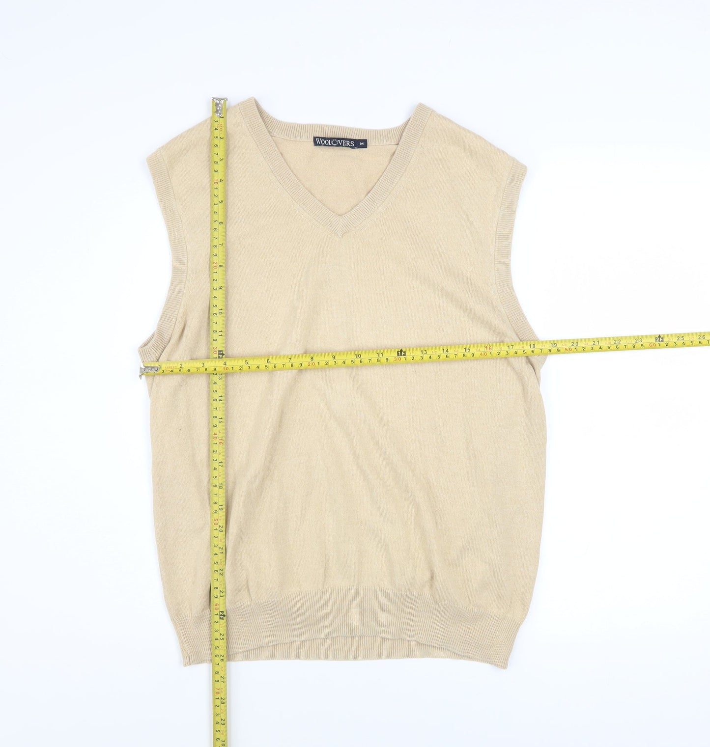 Mens UK Size M Woolovers Beige Vest Jumper