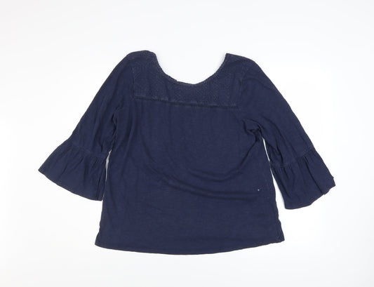 Womens UK Size 14 Fat Face Blue Tunic Blouse