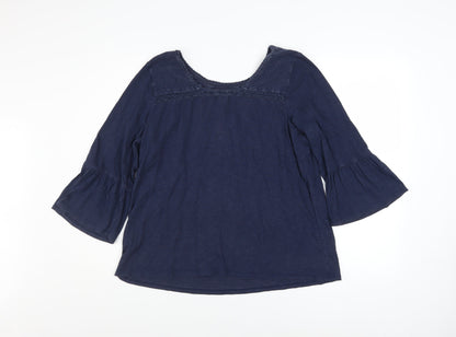 Womens UK Size 14 Fat Face Blue Tunic Blouse