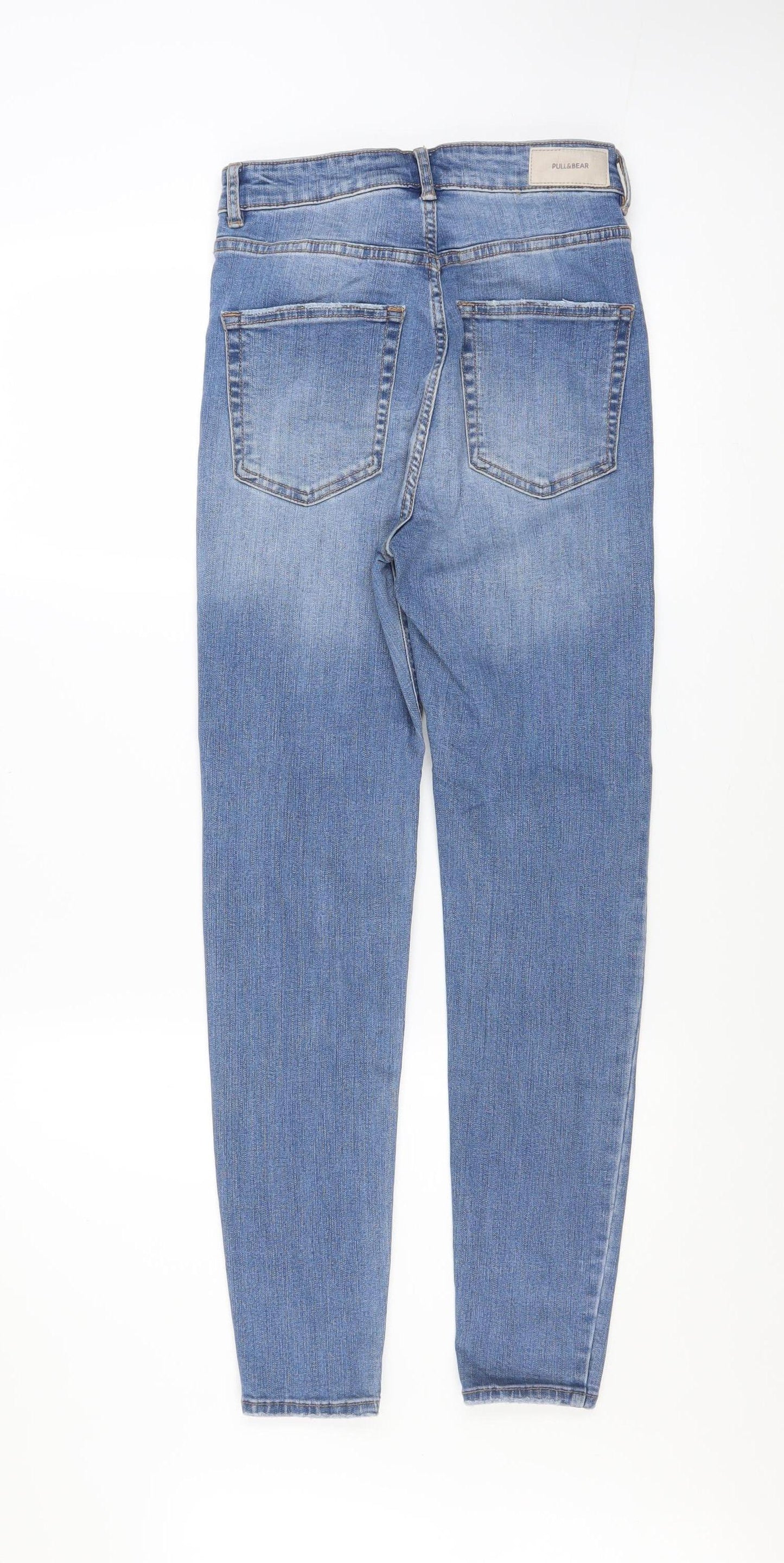 Womens UK Size 8 Pull&Bear Regular Fit Mom Blue Jeans