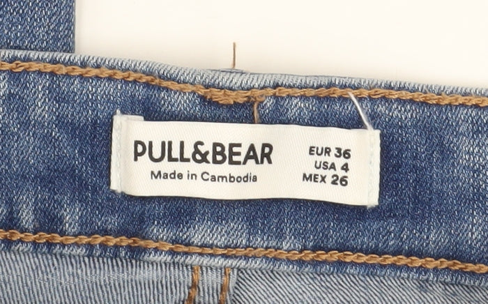 Womens UK Size 8 Pull&Bear Regular Fit Mom Blue Jeans
