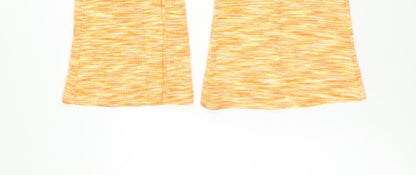 Bershka Womens Orange Flared Jersey Trousers Size 8