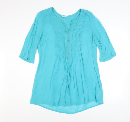 Womens UK Size 14 Monsoon Blue Tunic Blouse