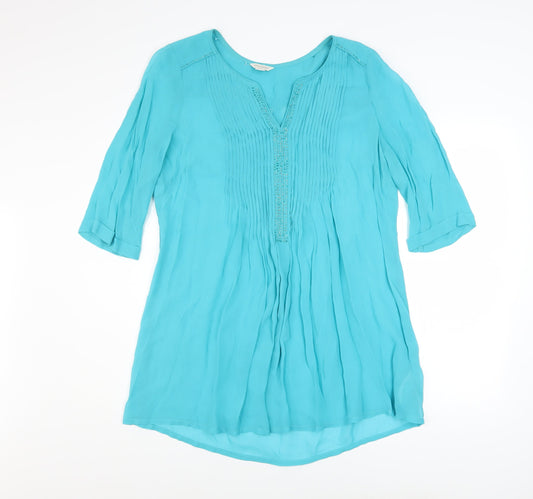 Womens UK Size 14 Monsoon Blue Tunic Blouse