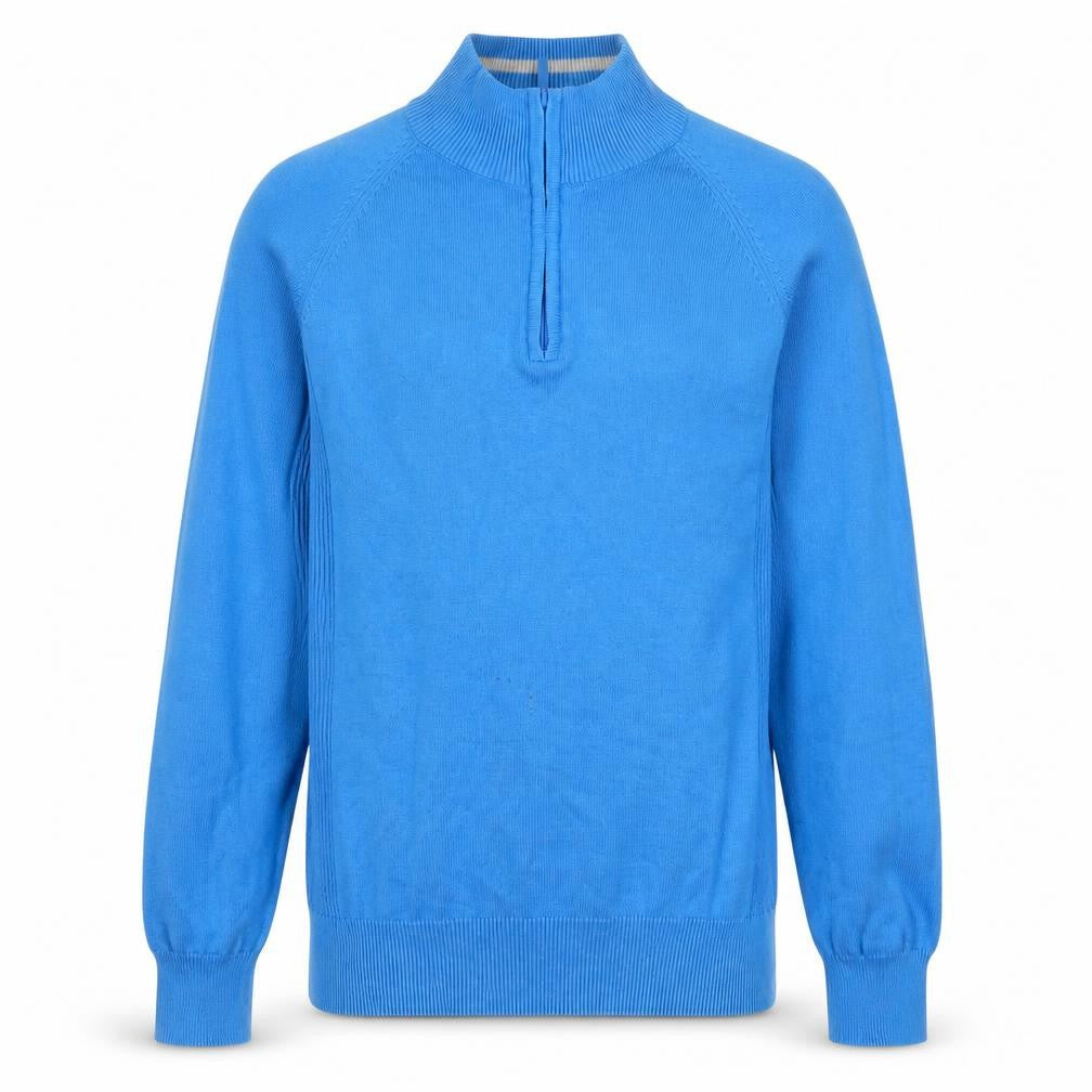 Mens UK Size M Palm Grove Blue 1/2 Zip Jumper