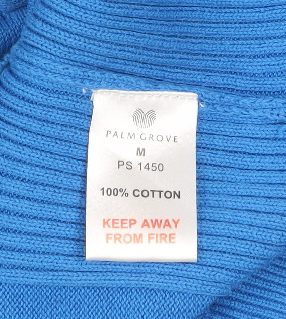 Mens UK Size M Palm Grove Blue 1/2 Zip Jumper