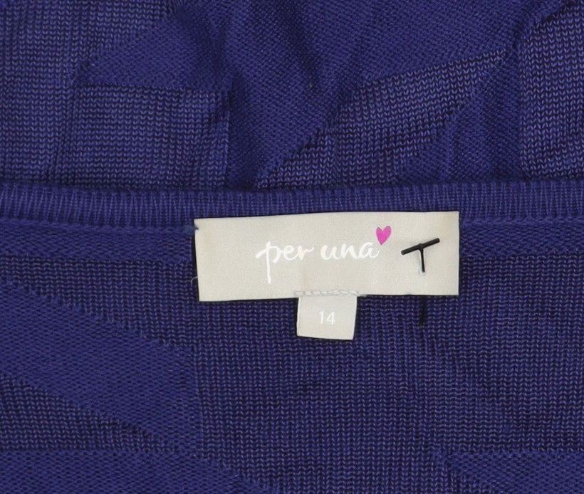 Womens UK Size 14 Marks and Spencer Blue Basic Blouse