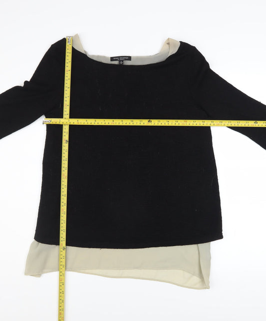 Green Envelope Women’s Black Boat Neck 3/4 Sleeve Pullover Jumper Size L