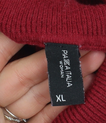 Womens UK Size XL Piazza Italia Red Pullover Jumper