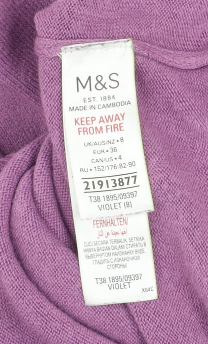 Womens UK Size 8 Marks and Spencer Purple Pullover Jumper