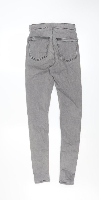 Topshop Women’s Grey Skinny Stretch Jeans Size 10 Regular Fit