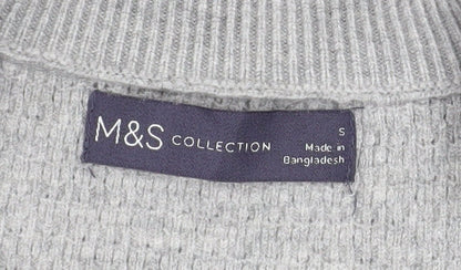 Marks and Spencer Women’s Grey Knit Raglan Sleeve Pullover Jumper Size S