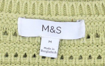Womens UK Size M Marks and Spencer Green Pullover Jumper