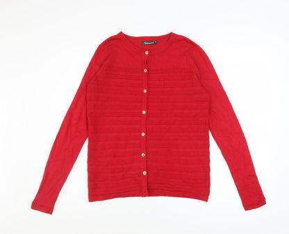 Womens UK Size S Bonmarché Red Cardigan Jumper