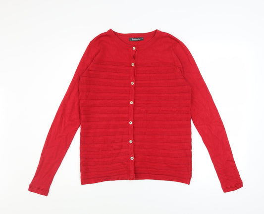 Womens UK Size S Bonmarché Red Cardigan Jumper