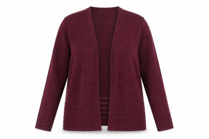 Eastex Women's Red Size 14 Open Knit Long Sleeve Cardigan