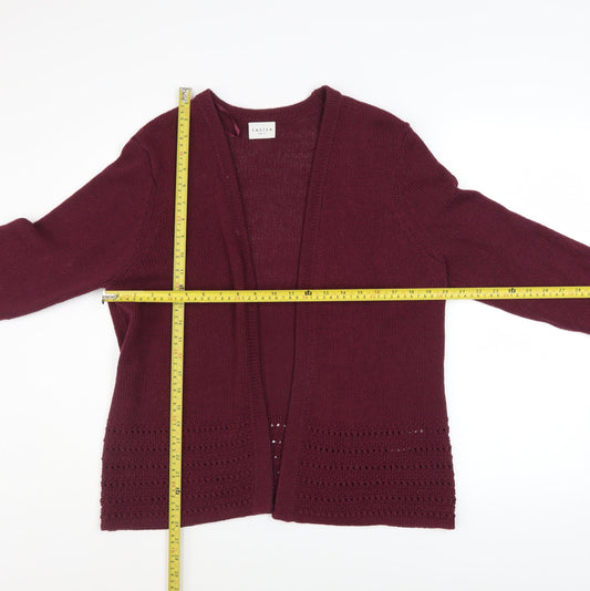 Eastex Women's Red Size 14 Open Knit Long Sleeve Cardigan