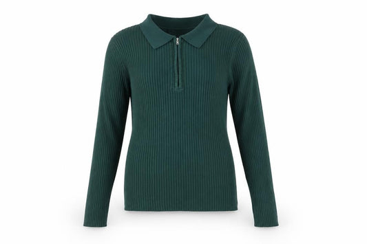 Womens UK Size 14 Mango Green Henley Jumper