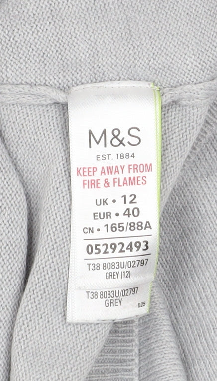 Womens UK Size 12 Marks and Spencer Grey Pullover Jumper
