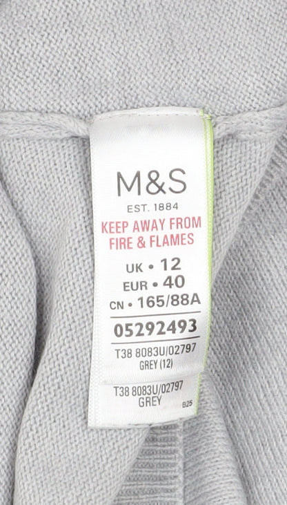 Womens UK Size 12 Marks and Spencer Grey Pullover Jumper