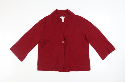 Womens UK Size XL Tweeds Red Cardigan Jumper