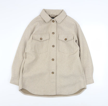 Womens UK Size 12 Zara Beige Shacket