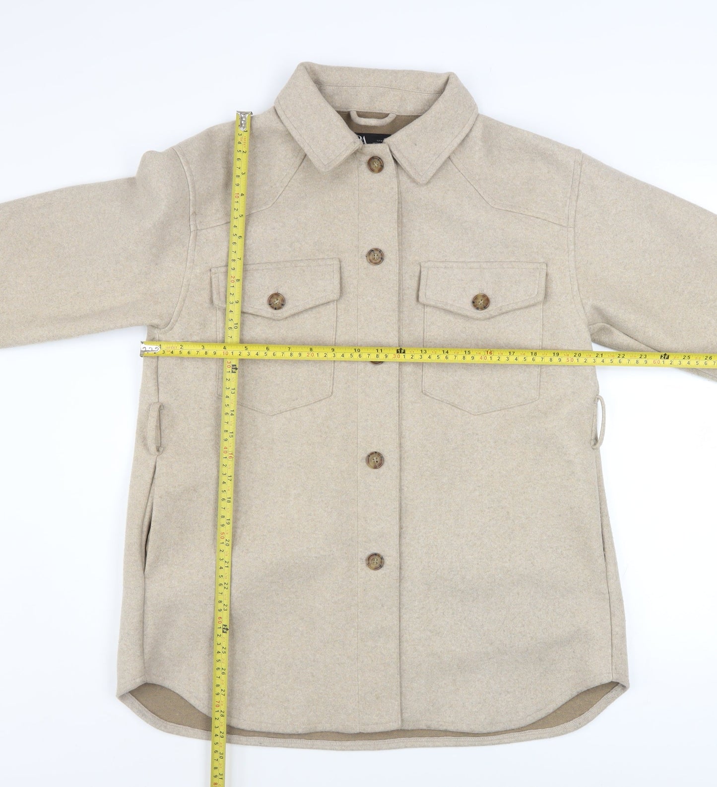 Womens UK Size 12 Zara Beige Shacket