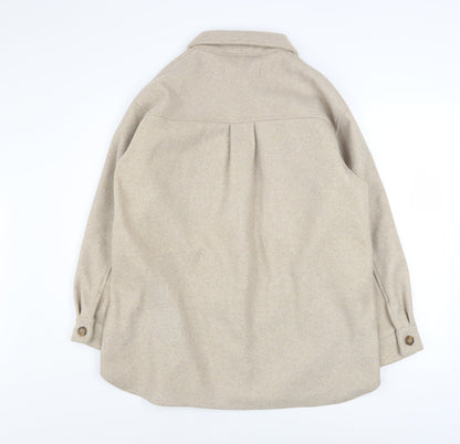 Womens UK Size 12 Zara Beige Shacket