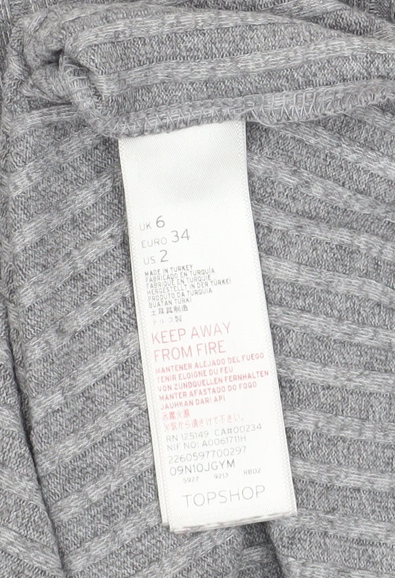 Womens UK Size 6 Topshop Grey Pullover Jumper